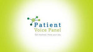 Patient Voice - logo with tagline