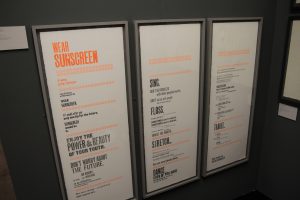 An image iof a sun screen poster at the London Design Fair 2017