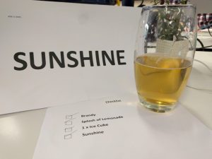 An image showing a brandy pic and the words 'Sunshine' typed out